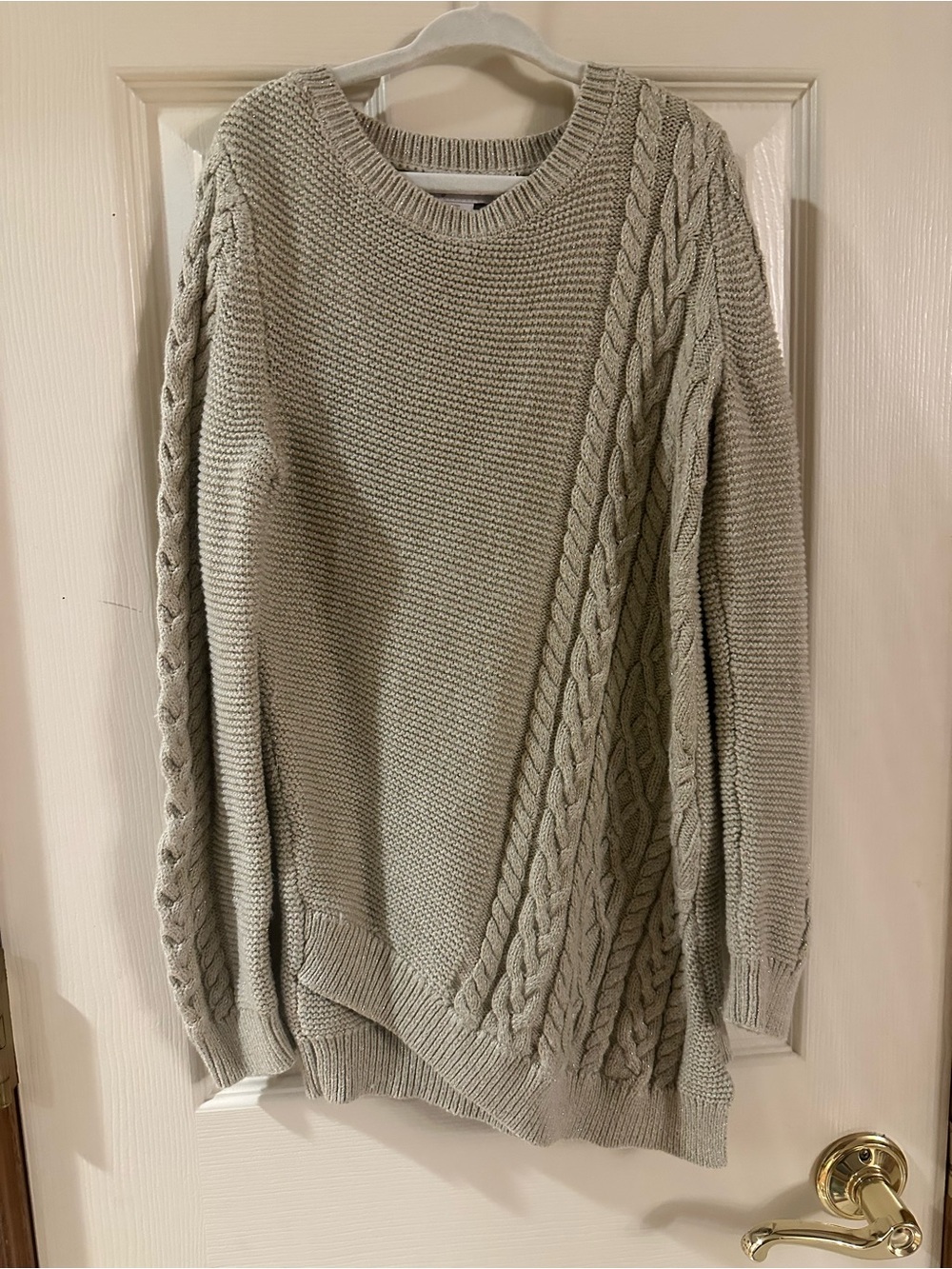 Tommy Bahama Light Taupe Metallic Knit Sweater Dress